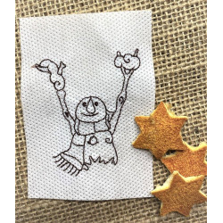 Stickdatei - Schneemann Alphabet Buchstabe V